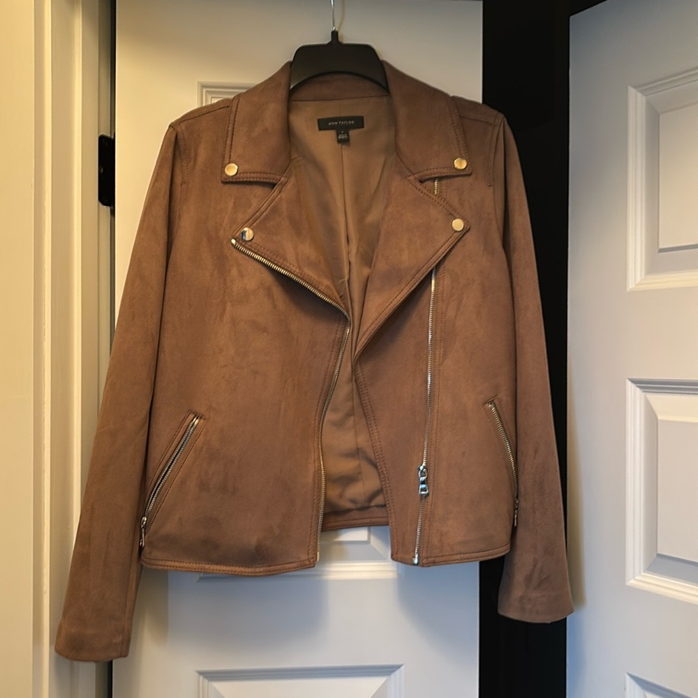 Like New Ann Taylor faux suede moto jacket
